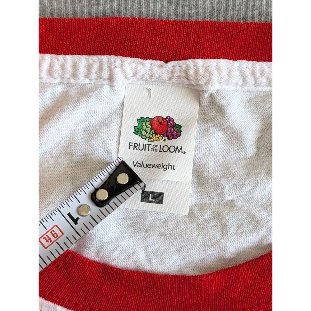 Fruit of the Loom Nutella Dubai T-Shirt Size L White Red Ringer - Picture 4 of 7